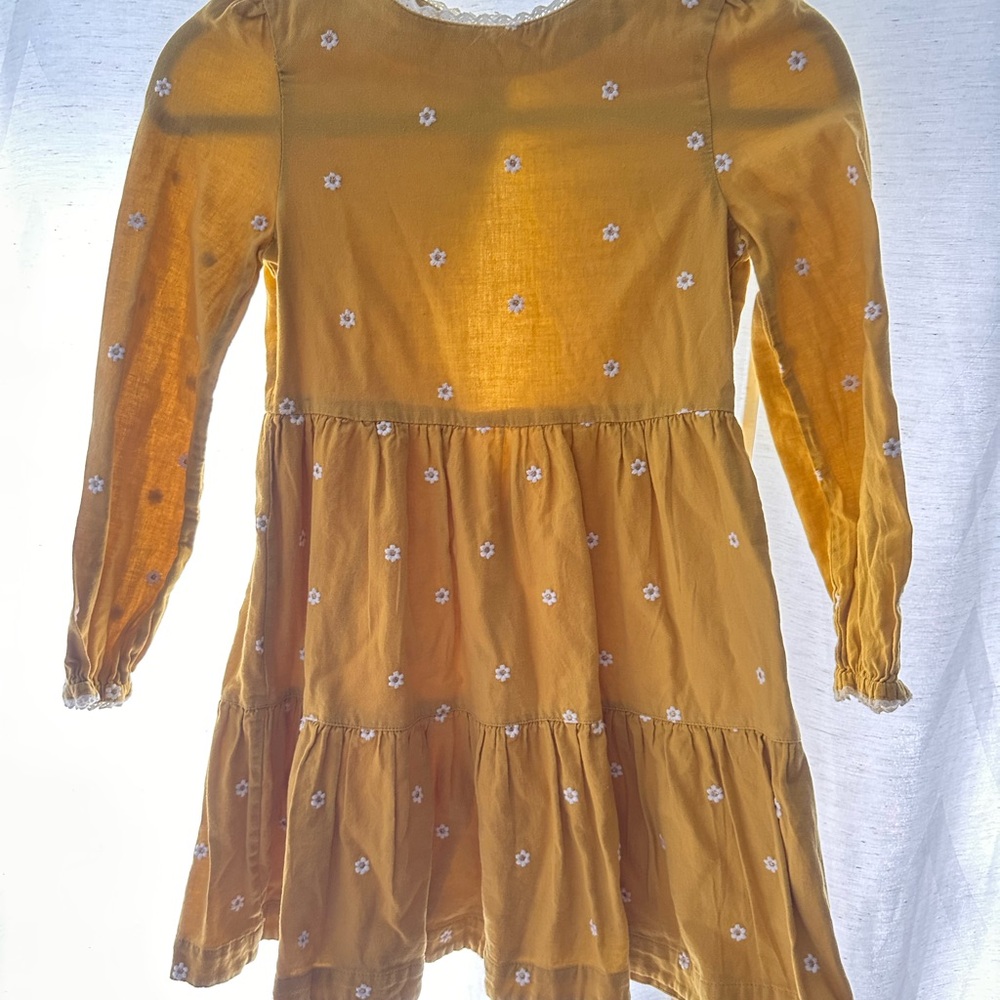 Mini Boden Gold Bishop Sleeve Sundress